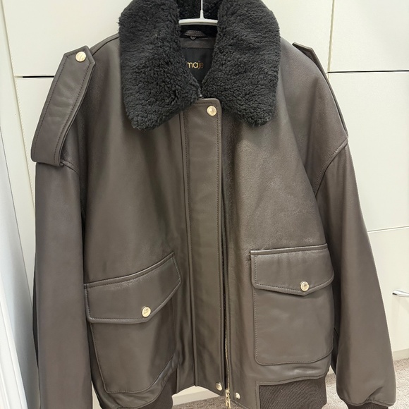 Maje Blastiya Leather Jacket - Picture 3 of 4